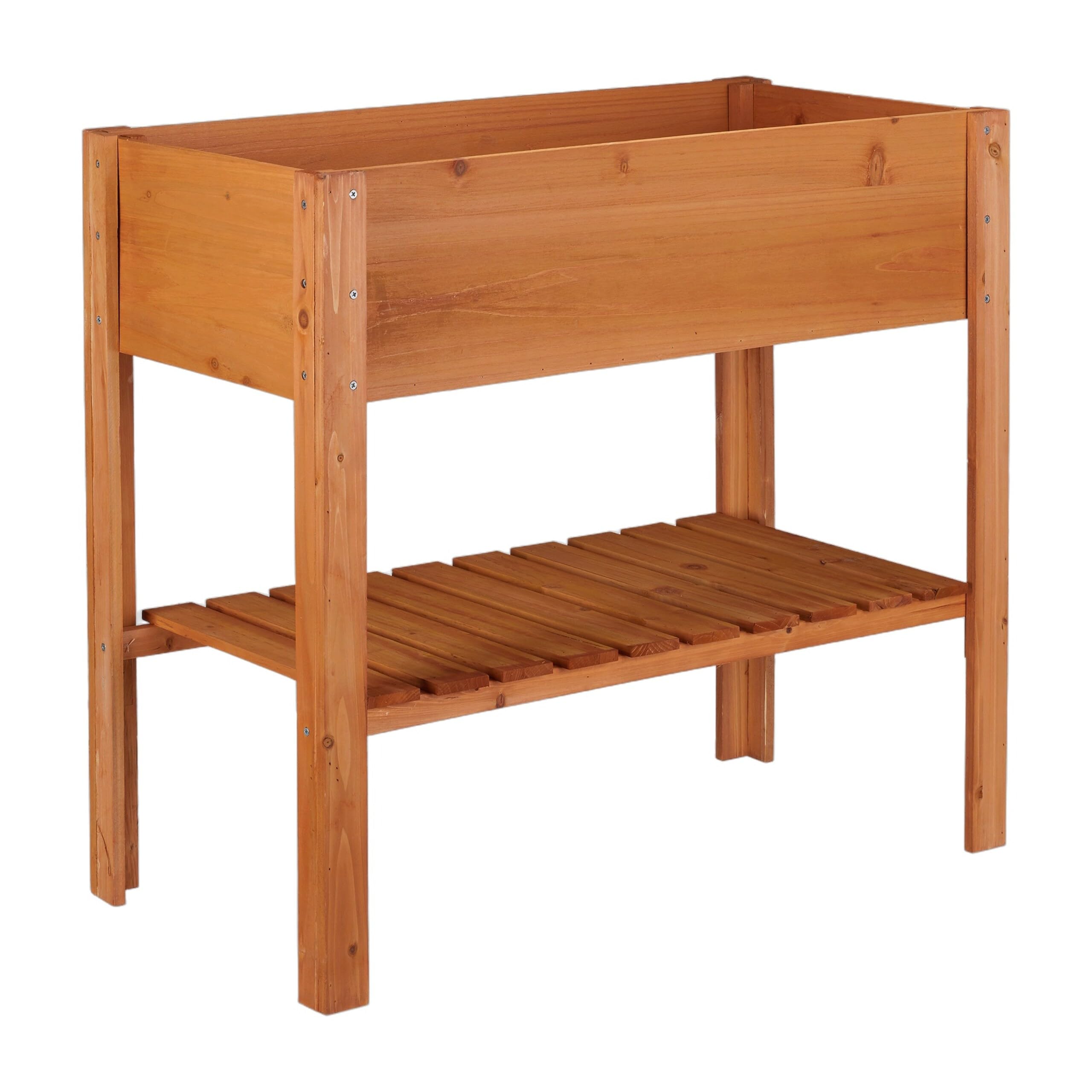 Relaxdays Huerto Urbano, Arriate Alto, Jardinera Grande, Mesa Cultivo, Madera de Abeto, 80 x 88 x 43,5 cm, Marrón Rojizo