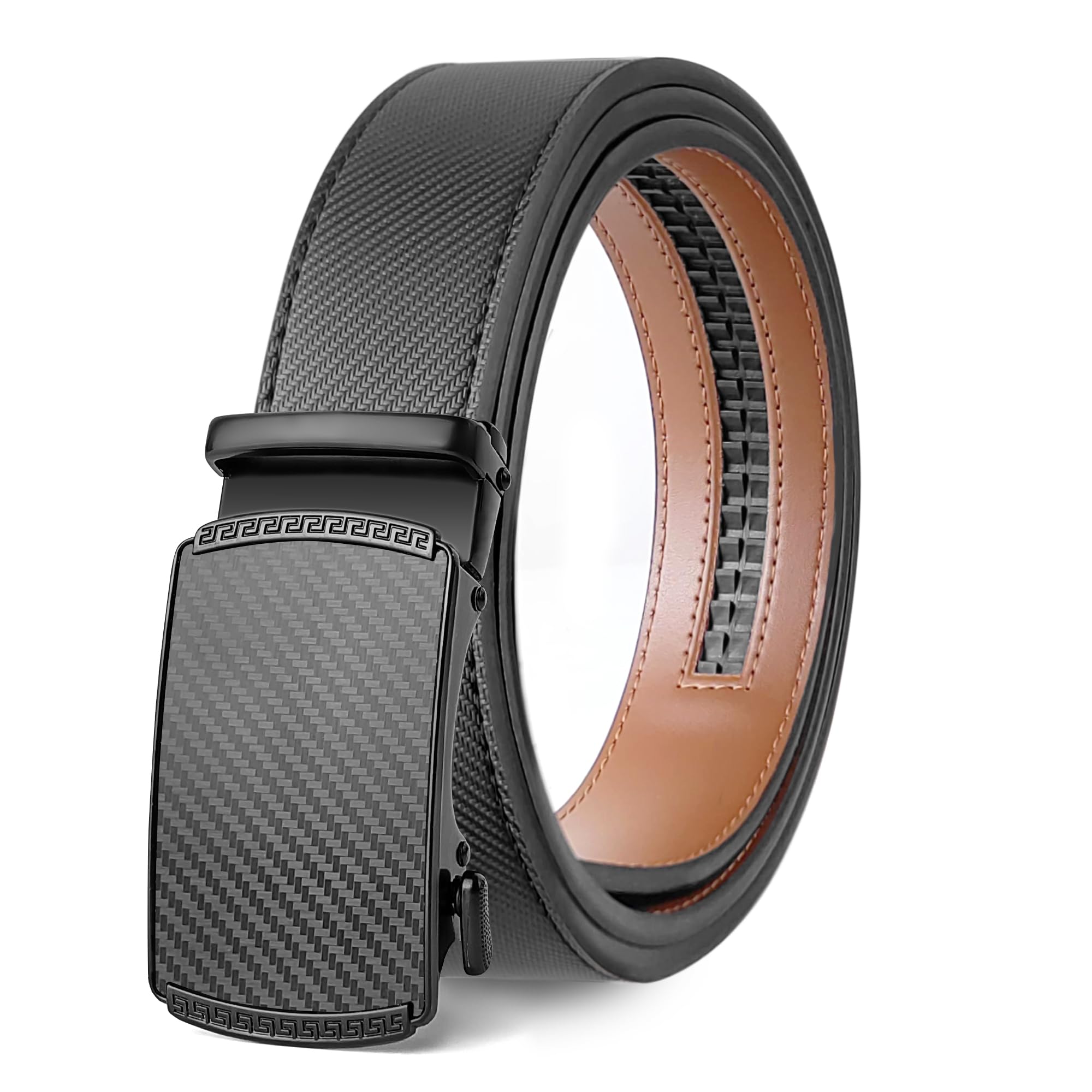 Coipdfty Men's Belts Leather Ratchet Dress Belts for Men Adjustable Belt for Casual Jeans