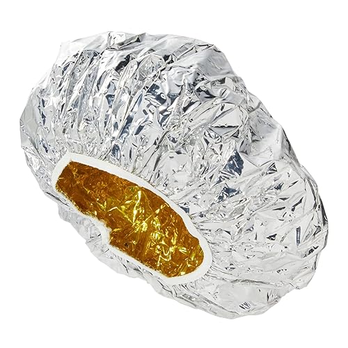 Miniatura 7 de Paquete de 12 gorras de ducha desechables con calefacción de aluminio para tratamiento profundo del cabello acondicionador dorado y plateado