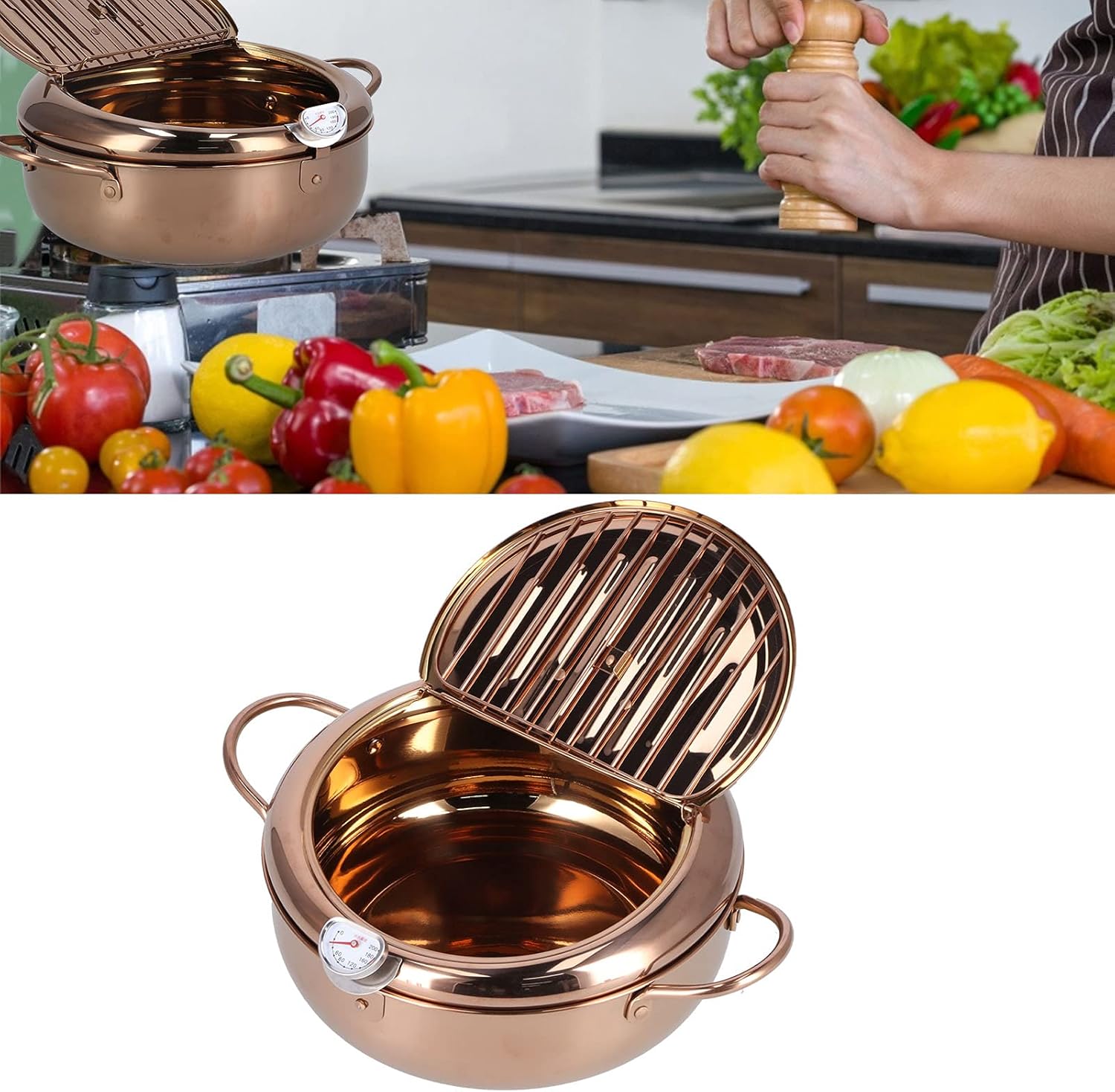 Buy YEmirth Deep Fryer Pot, Stainless Steel Non Stick Fryer Temperature