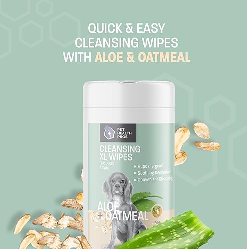 Miniatura 2 de Toallitas de aloe y avena para mascotas para gatos y perros, toallitas para patas y traseros, toallitas de limpieza suave para la piel y el pelaje