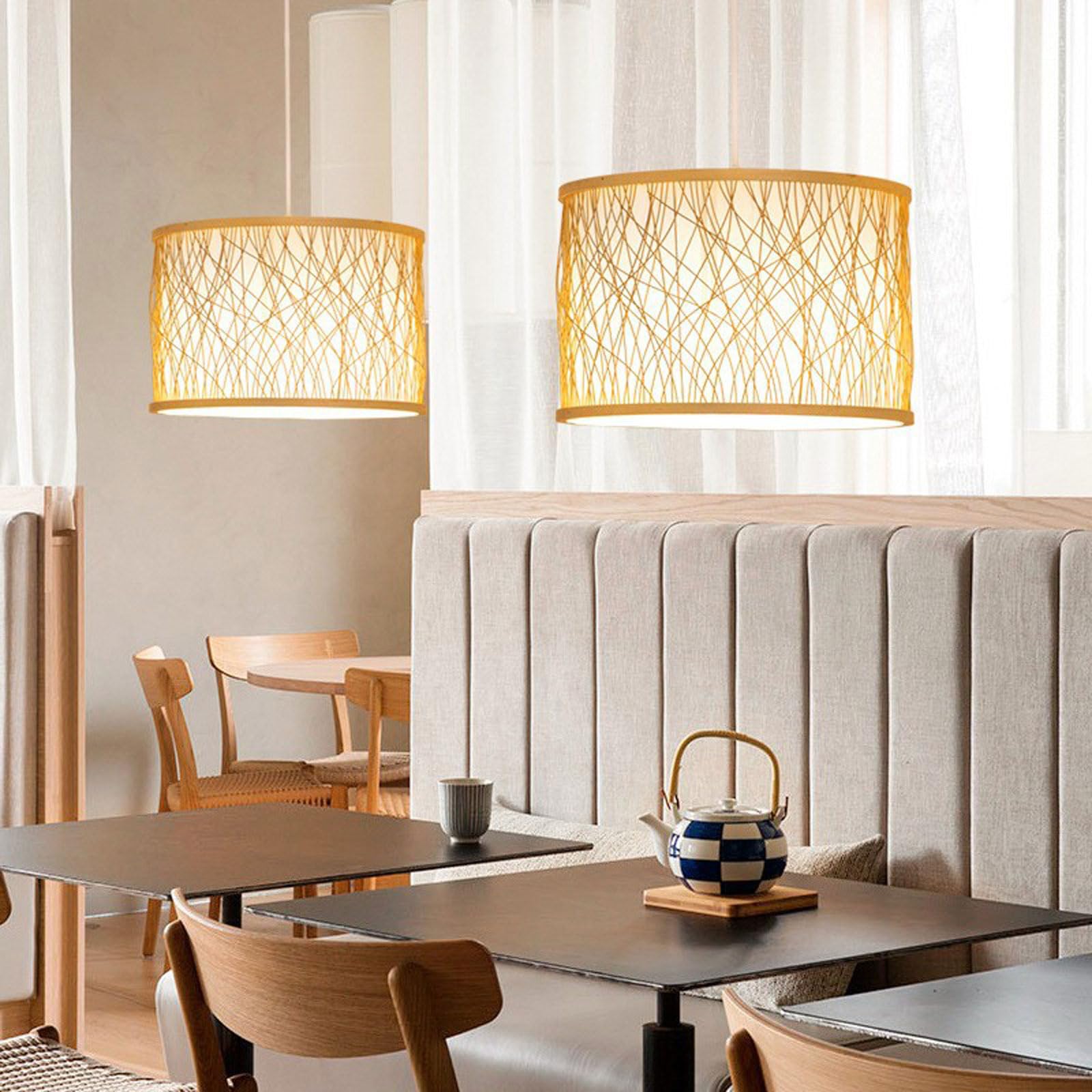 14,96-calowa lampa wisząca z bambusa do salonu, złota lampa wisząca E26 o ciepłym świetle, wisząca nad wyspę kuchenną,nowoczesny luksusowy,ręcznie robiony żyrandol z bambusa,odpowiedni do pensjonatów