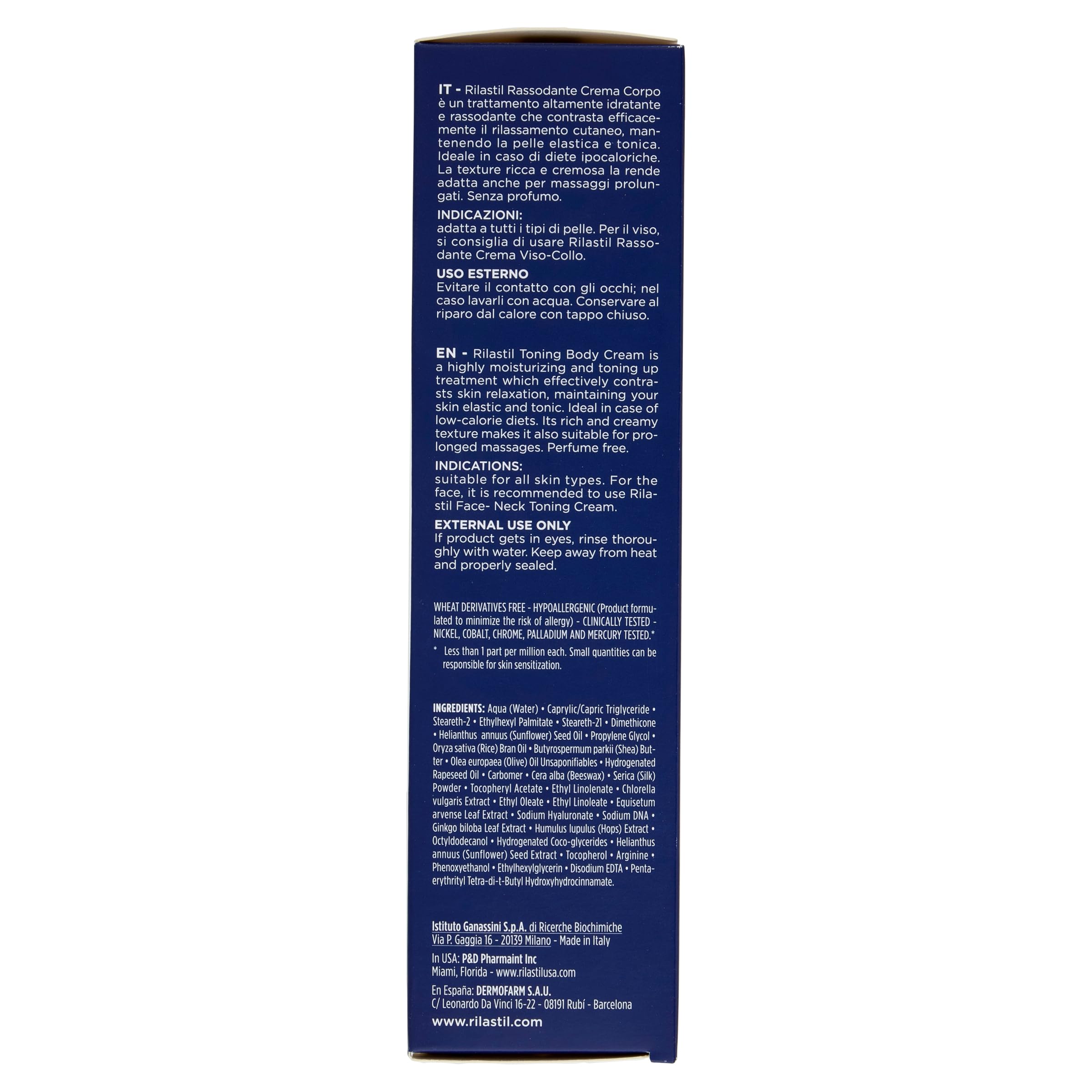 Rilastil Rassodante Crema Corpo, Trattamento Idratante e Rassodante, Contrasta il Rilassamento Cutaneo, per Massaggi Prolungati, con Ginkgo Biloba, Senza Profumo, Confezione da 200 ml