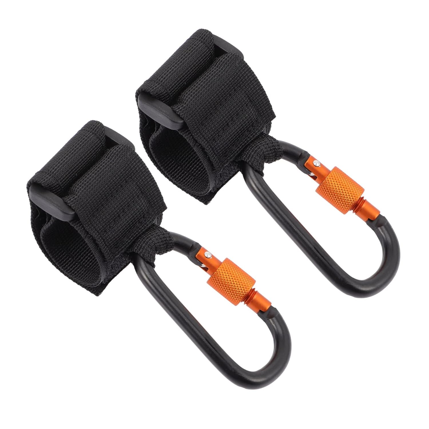 2Pcs Stroller Hooks with Locking D-Ring Clips Black and Orange Multi-Function Stroller Accessories for Hanging Diaper Bags Backpacks and Grocery Shopping 2Pcs Stroller Hooks with Locking D-Ring Clips Black and Orange Multi-Function Stroller Accessories for Hanging Diaper Bags Backpacks and Grocery Shopping