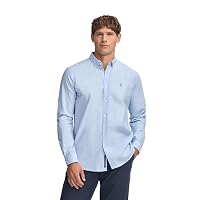 Polo Club Camicia Oxford Uomo con Logo Ricamato 100% Cotone, Sky Blue