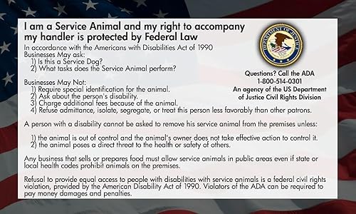 Service Dog Law Cards 2026 - The Original 50 ADA
