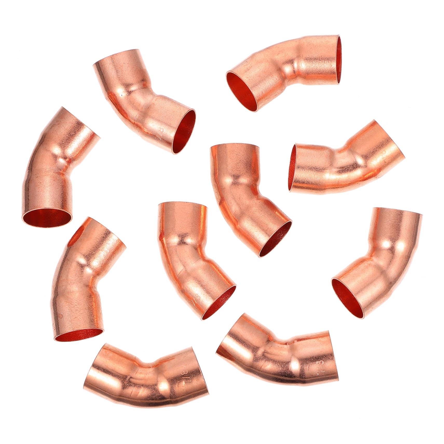 HOODANCOS 10pcs Copper Elbow Pipe Fitting 45 Degree Short Turn Connector Lead- Conditioning Hose Connect