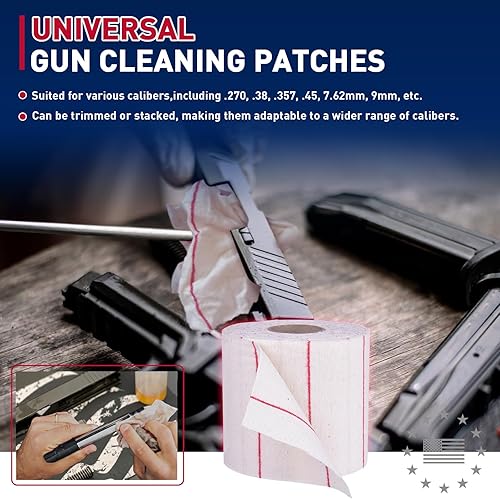 Miniatura 6 de Ironraw Parches de limpieza de armas, paño de microfibra, tela de algodón puro fuerte, 4200 parches absorbentes, cortados a medida, pistola de polvo
