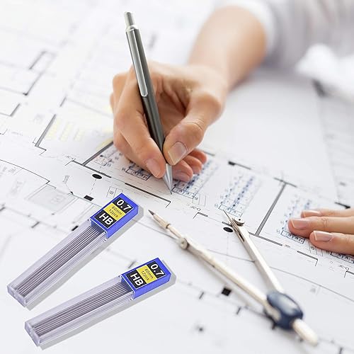 Miniatura 4 de Morepack 240 repuestos de plomo con caja de plástico, 0.028 in HB, repuestos de lápiz mecánico resistentes a roturas, 20 tubos