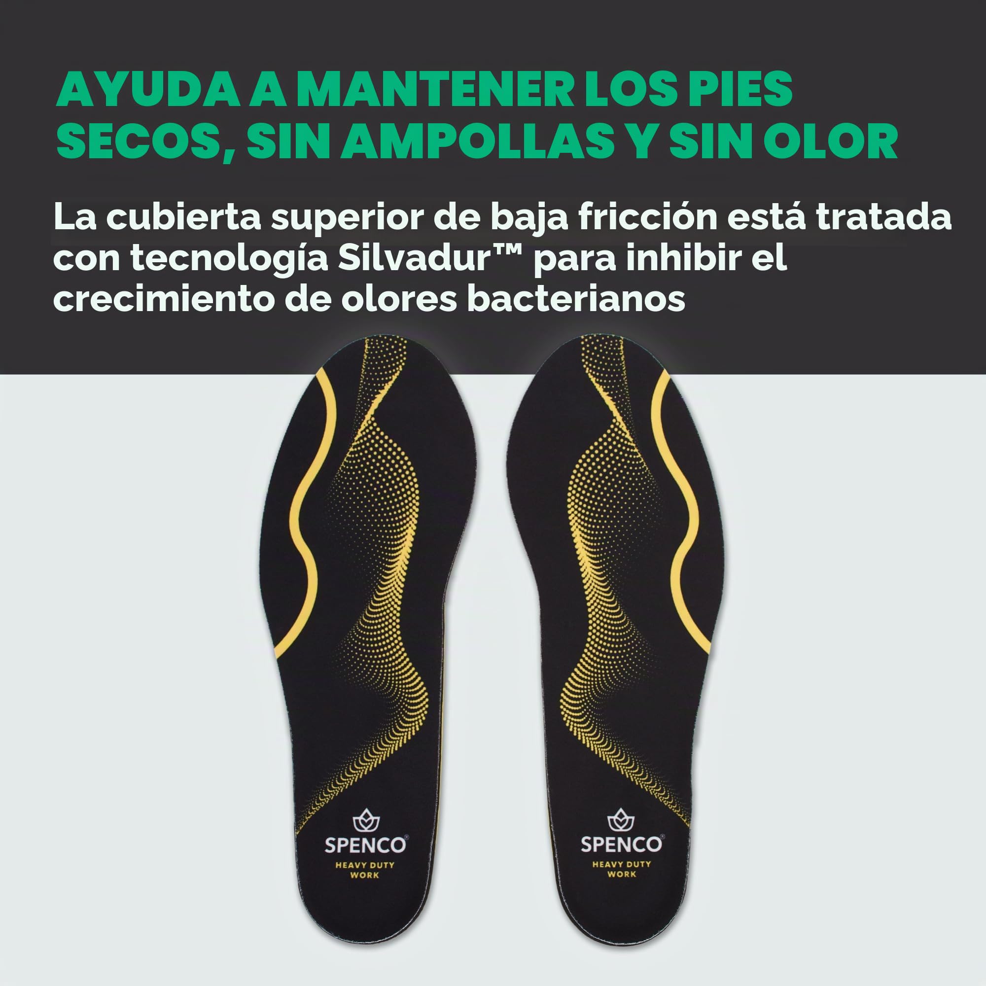 Spenco Polysorb - Plantilla para zapatos de confort y apoyo para todo el día, para mujer 11-12.5/hombre 10-11.5