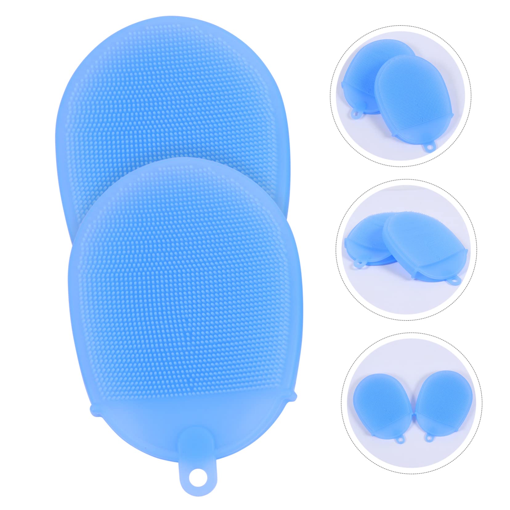 FRCOLOR 2 Piezas Cepillo De Baño De Silicona Cepillo Para Lavar El Cabello Del Bebé Cepillo De Esponja De Cuerpo De Silicona De Limpieza Tómate Un Baño Niño Accesorios Gel De Sílice