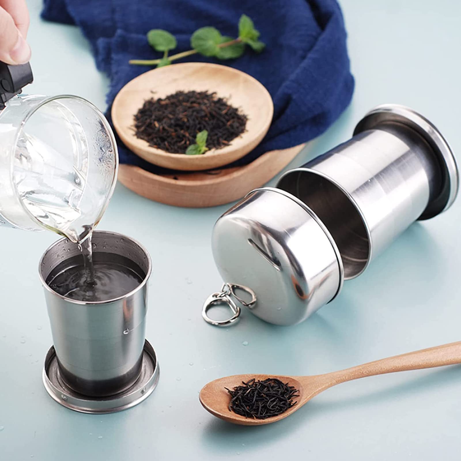 Tazza Pieghevole Joselin In Acciaio 304 Da 75 Ml: La Compagna Di Viaggio Che Non Ingombra. Perfetta Per Campeggio, Escursioni O Per Un Sorso Veloce.