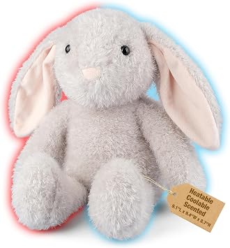 Coolable & Microwavable Rabbit Stuffed Animal, Weighted Stuffed Animals Plush for Kids, Women, Girls, Lavender Scent Rabbit Gifts, Get Well Soon Gift for Adults & Kids, Heated Plush for Period Cramp