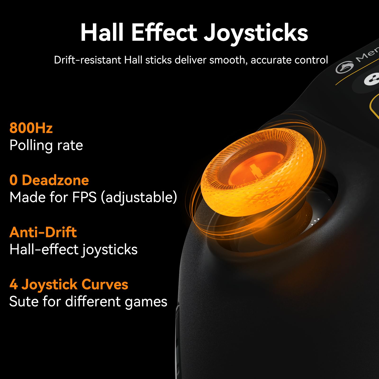 MANBA One V2 Mando Inalámbrico con Pantalla Interactiva Integrada (Negro) | Compatible con PC/Switch/iOS/Android, Hall Joystick/Gatillo, RGB, Macros, Batería 1800 mAh, Base de Carga