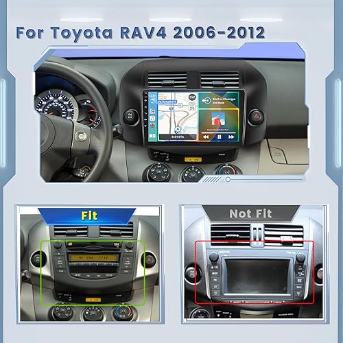 Miniatura 2 de Roinvou Estéreo CarPlay Android 13 2+64G para Toyota RAV4 2006-2012, radio CarPlay inalámbrica integrada con Android Auto, pantalla táctil de 10.1