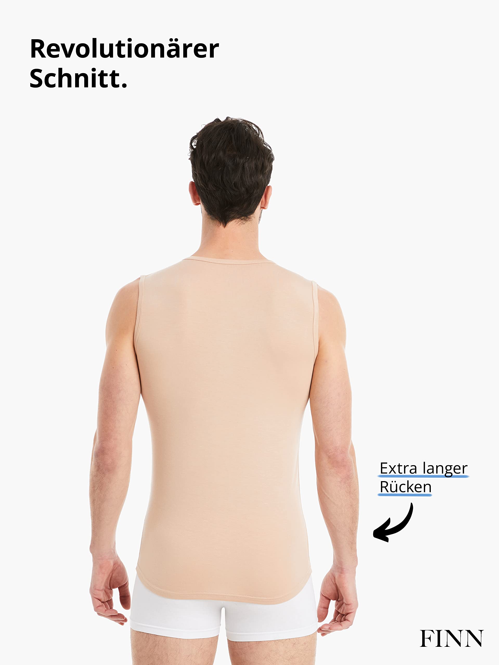 FINN Business Unterhemd Herren Ärmellos mit V-Ausschnitt - Unterziehshirt Männer aus original Lenzing® Modal Stoff - Das perfekte Tank-Top unter Hemd und Anzug