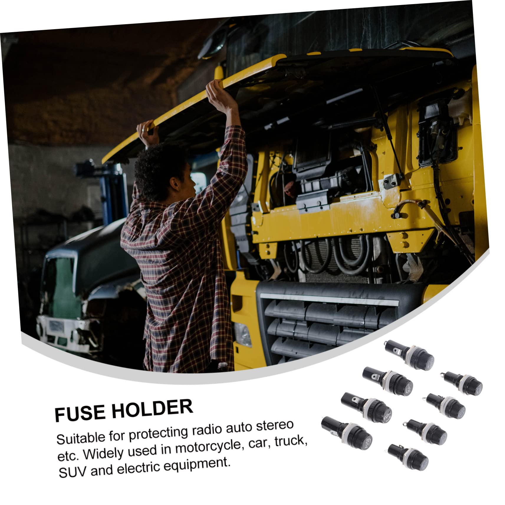 ARTIBETTER 16pcs Black Fuse Holder Fuse Holder Panel Amp Fuse Holders Panel Mount Fuse Panel Mount Fuse Caps Panel Fuse Mini 6x30mm Socket Holder Panel Mount Fuse Holder Aluminum Tube