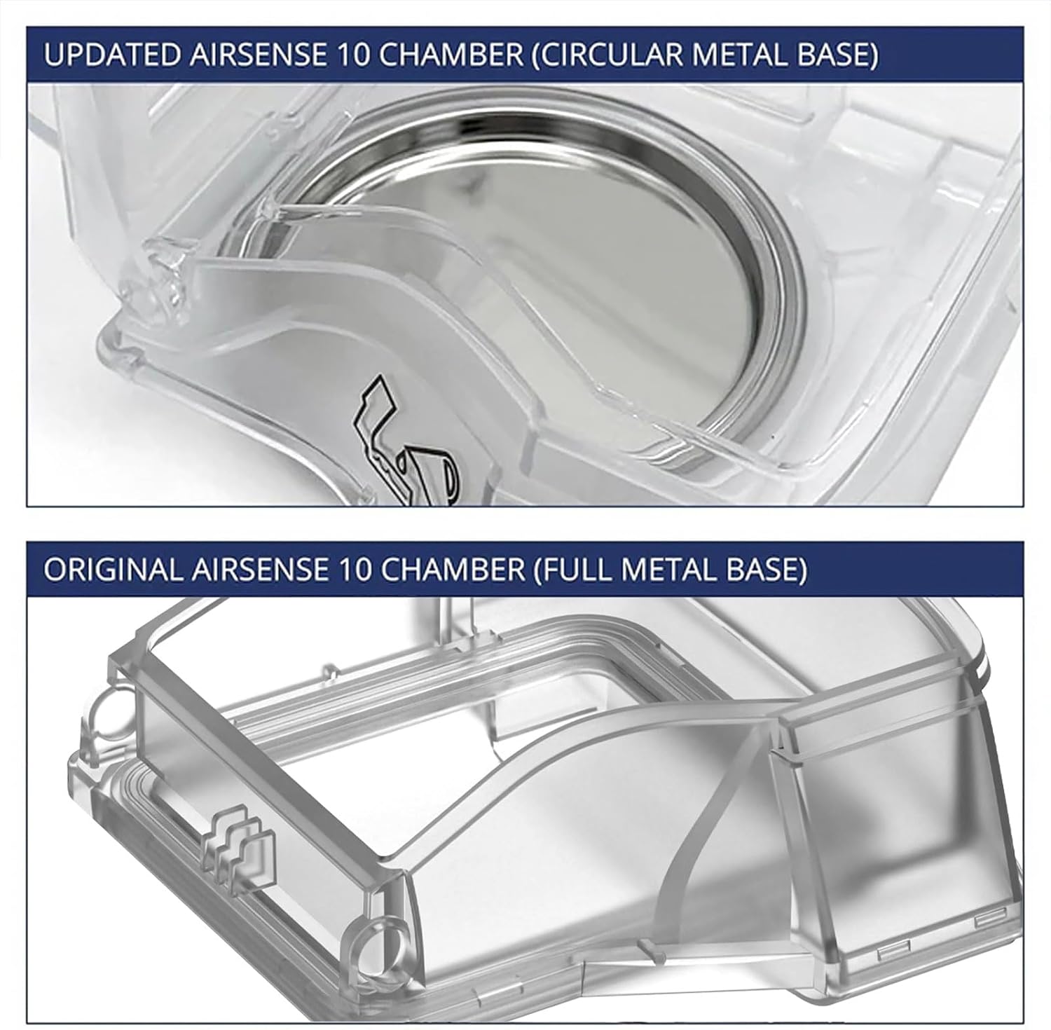 Replacement Water Chamber Compatible with AirSense 10 and Aircurve 10, Replacement Humidifier Tank Compatible with S10 Series, CPAP Supplies and Accessories, Round Base Design