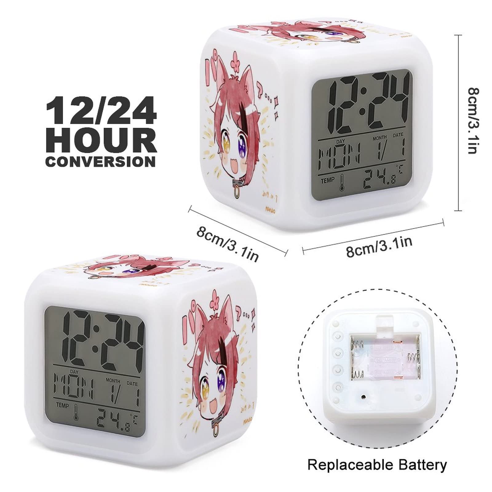 Amazon.co.jp: すとぷり 莉犬くん 目覚まし時計 カラーチェンジ 多機能