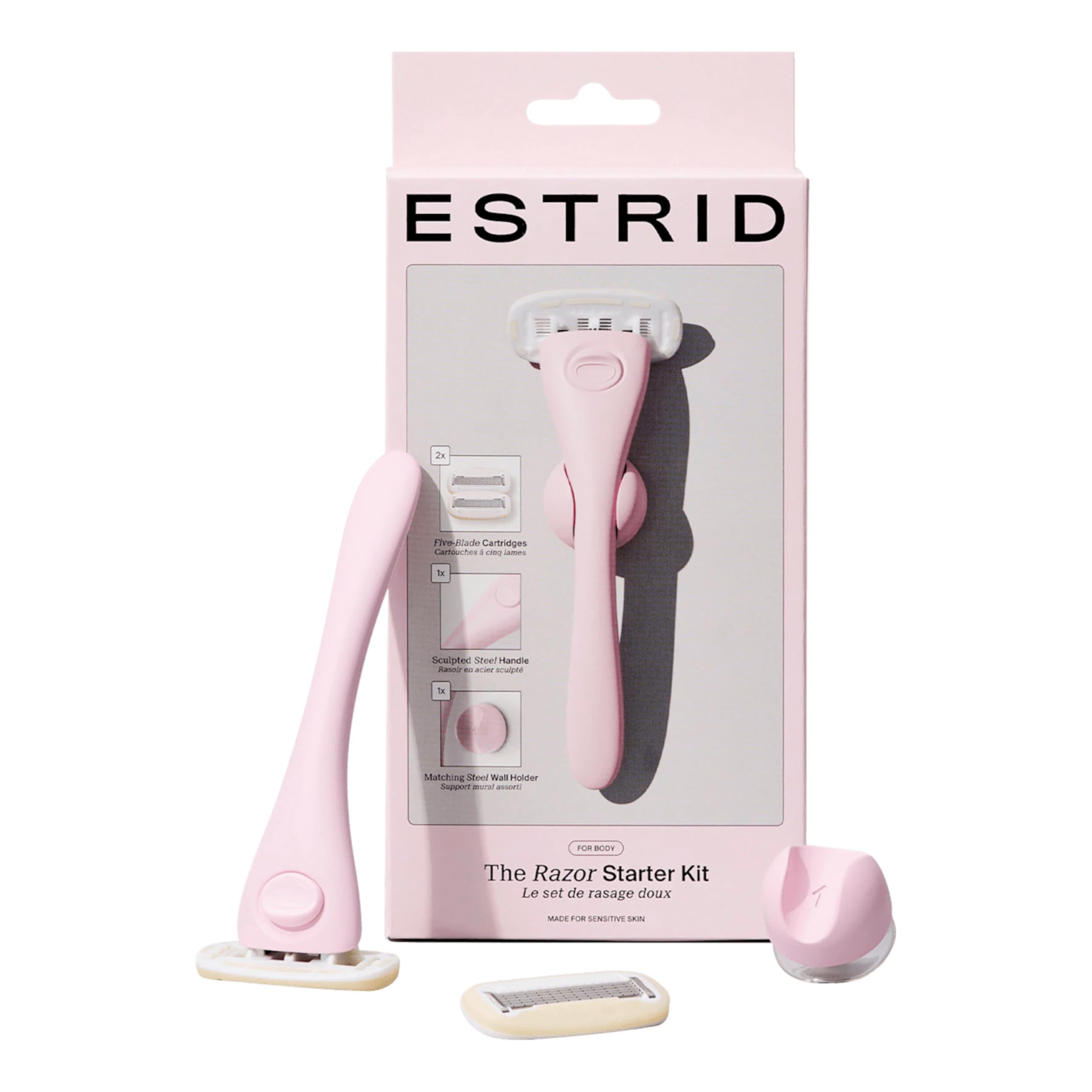 Estrid Rasierer Bloom Starterset 1 Stück – Hautfreundlicher, Nachhaltiger Rasierer für Sanfte Rasur und Perfekte Pflege