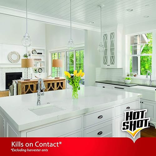 Vista 3 de Hot Shot Insecticida contra hormigas y cucarachas, Aroma floral fresco, Fresh Floral