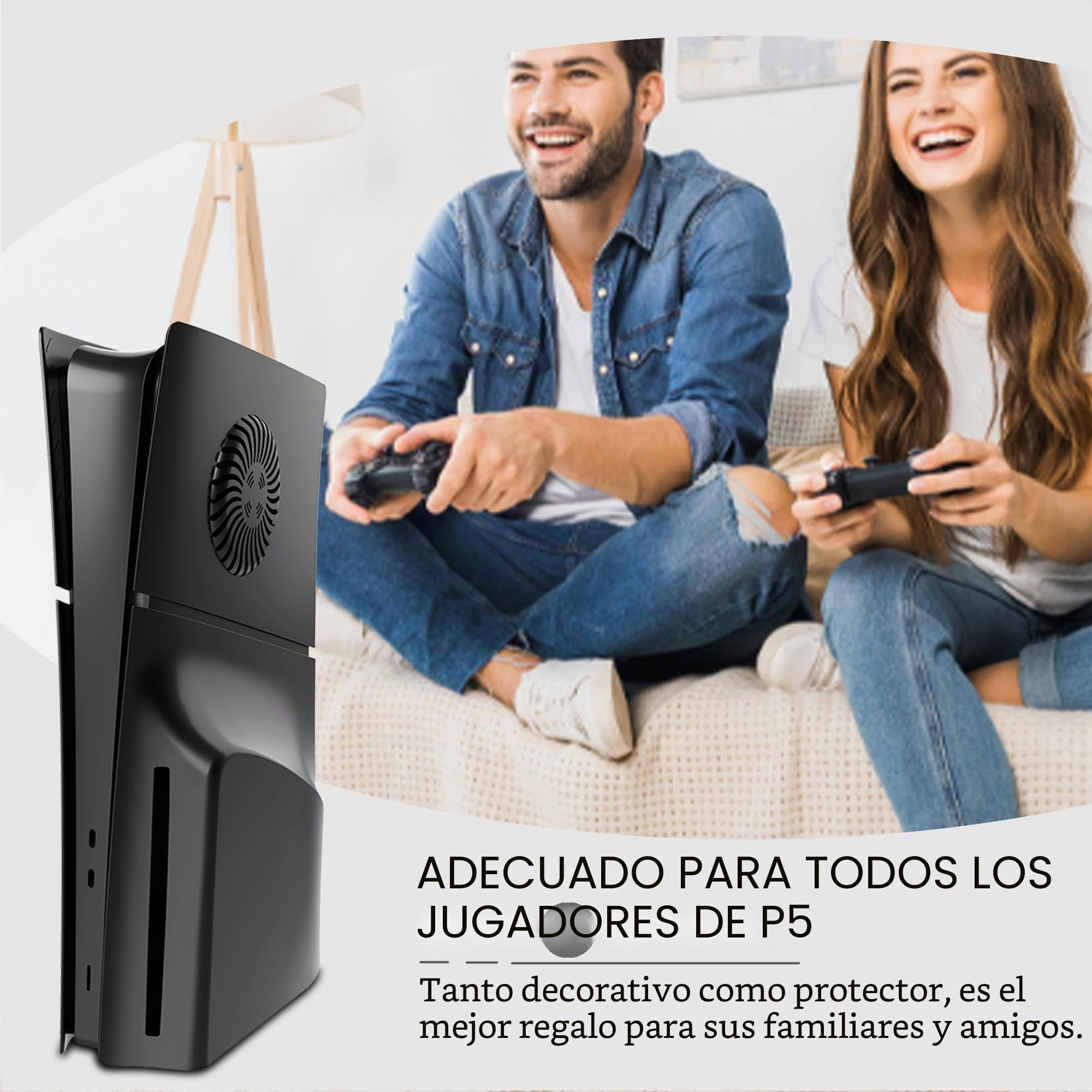 DOBEWINGDELOU Placa frontal para PS5 Slim Disc Edition con ventilación de refrigeración y filtro de polvo, placas de cubierta de consola de ABS a prueba de polvo de repuesto para carcasa lateral,