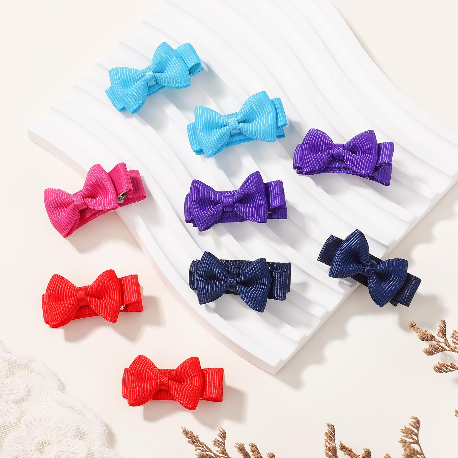 choicbaby Pack de 40 Pièces Barettes Cheveux Fille, 1,2 pouces (3 cm) Mini clips à cheveux avec plein arc couvert filles Accessoires de cheveux pour bébé filles tout-petits
