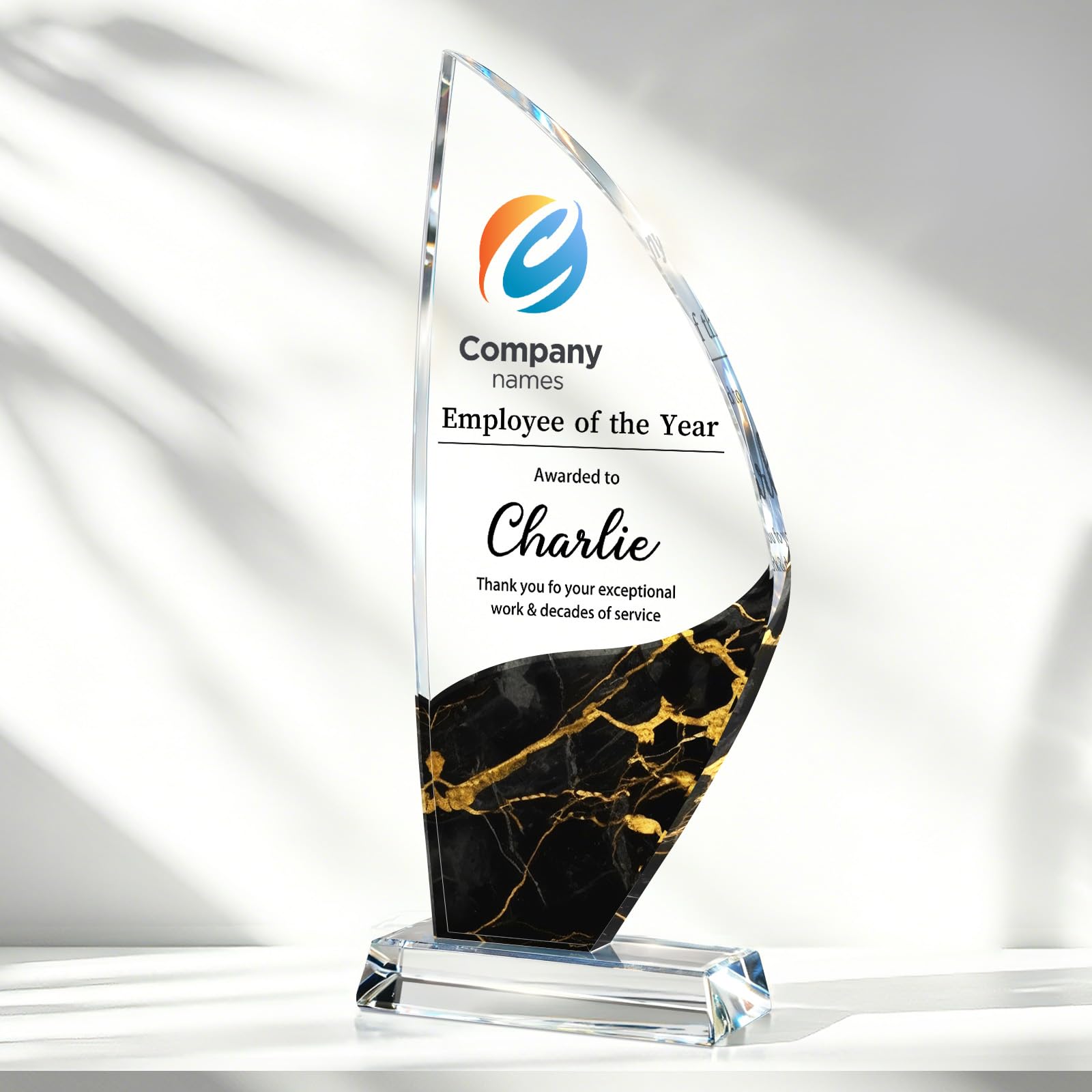 Personalized Crystal Trophy Award, Custom Awards and Trophies with Logo Photo Text, Teacher &amp; Employee Appreciation Gifts, Custom Plaque for Boss Coworker Teacher, Trophy Bulk