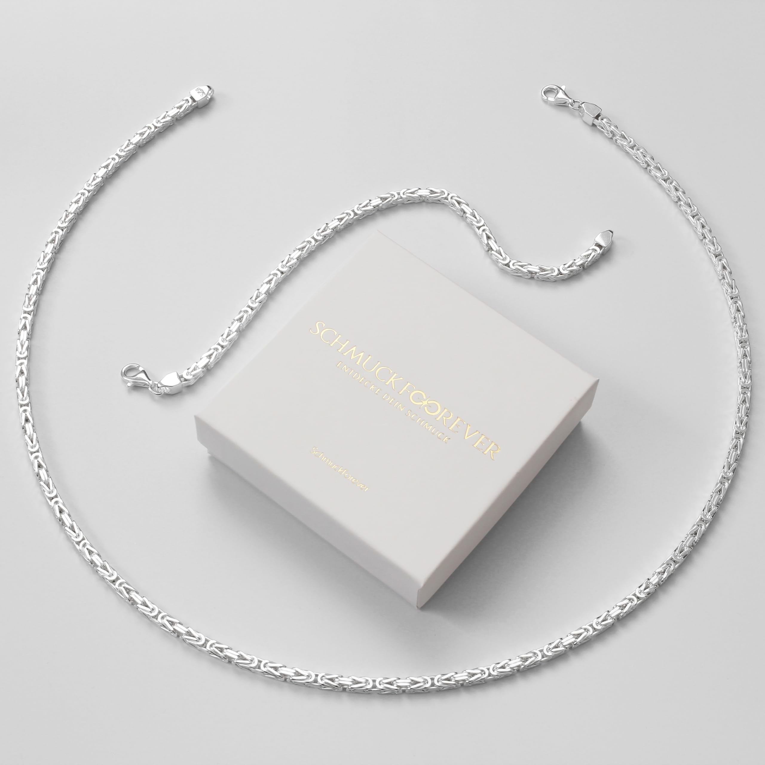 Königskette 4mm 925 Silber massiv - Länge Wählbar - Collier Halskette oder Armband