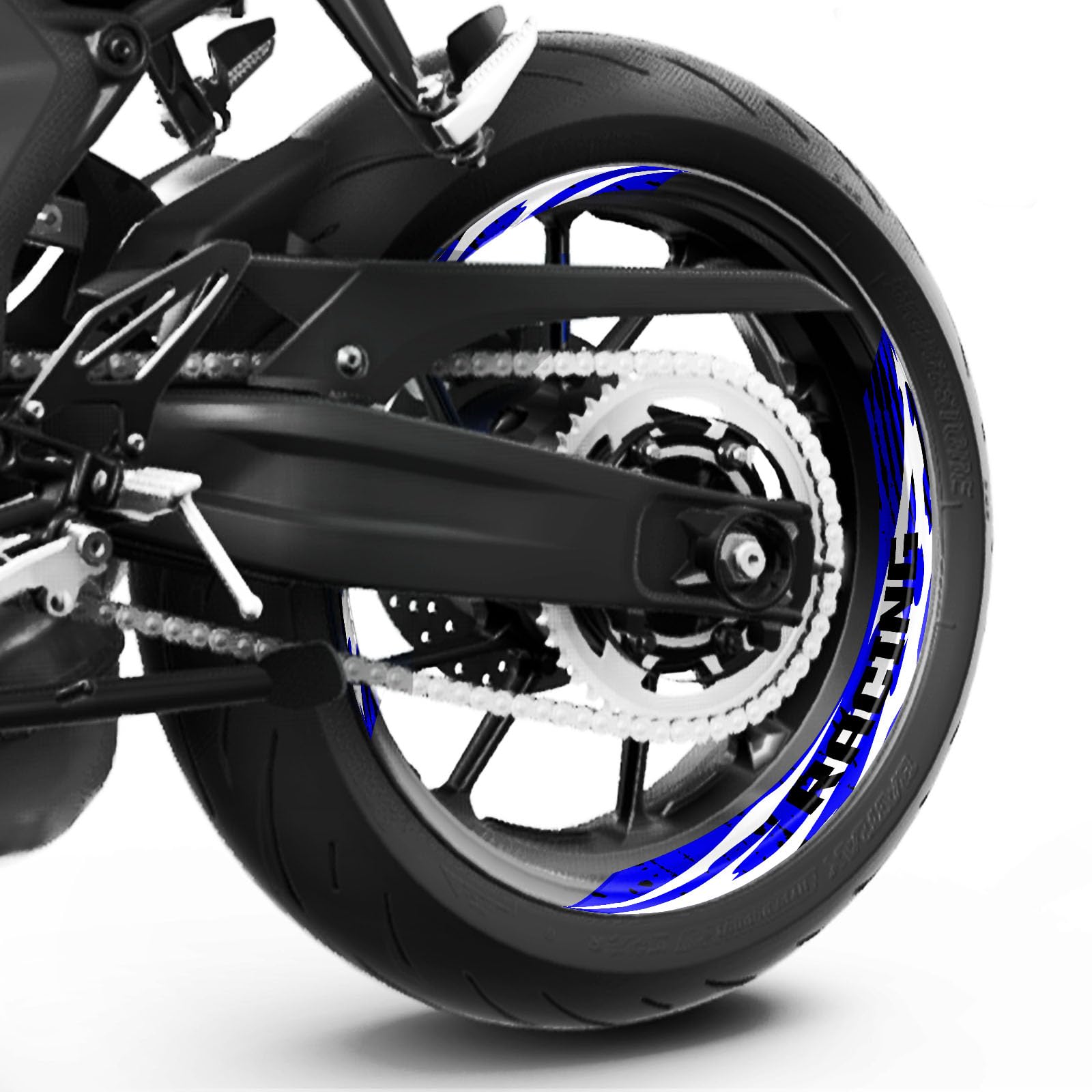 Autobahn88 Zestaw naklejek na felgi motocyklowe, kompatybilny z Ducati Scrambler Cafe Racer (2017-2019) (styl: S21W-Blue)