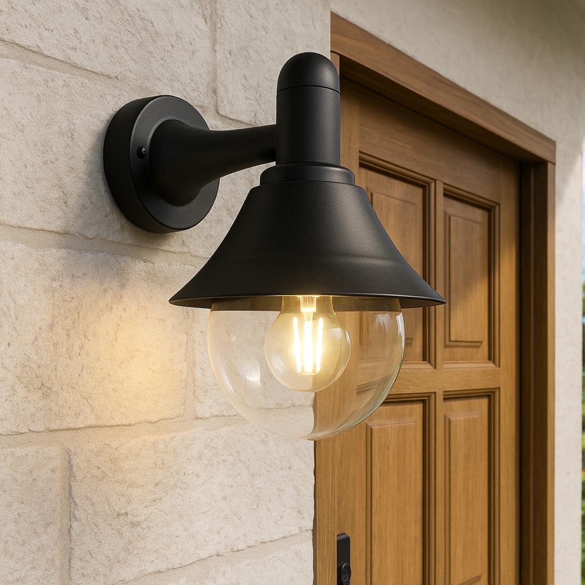 CGC Lighting Cgc Martina Black Outdoor Wall Lantern Light With Clear Diffuser from B&Q