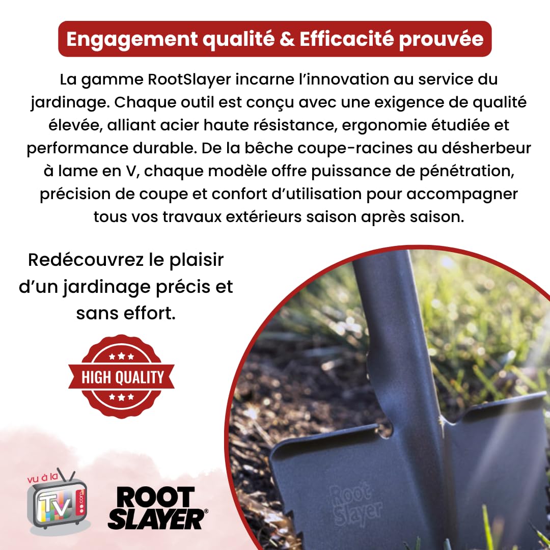VENTEO - Dresse Bordure Manuel Coupe Racines RootSlayer | Outil Jardin pour Pelouse, Massif, Allée et Terrasse | Lame Acier pour Extérieur | Coupe Bordure Précis