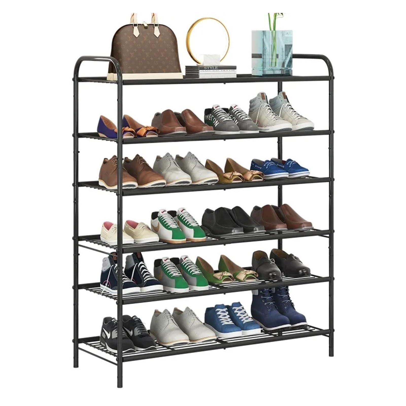 Estantería de Metal 3/4 Tier Multi-Layer Shoe Rack Space Saving Household