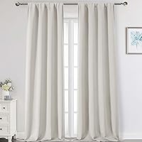 Vista 16 de Cortinas opacas para dormitorio, sala de estar, juego de 2 paneles de 54 pulgadas de largo, cortinas de oscurecimiento de habitación con aislamiento