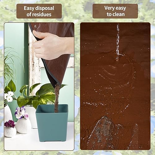 Miniatura 12 de Estera impermeable extragrande para trasplante de plantas de interior y control de desorden Verde pálido