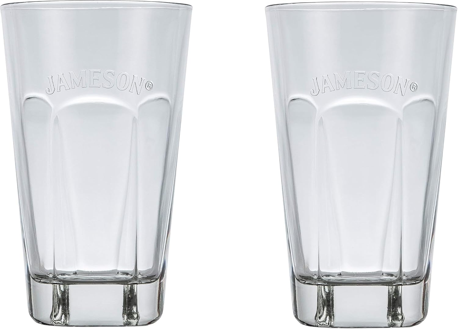 Jameson Signature Highball Drinking Glasses, Embossed Raised Logo - Set of 2