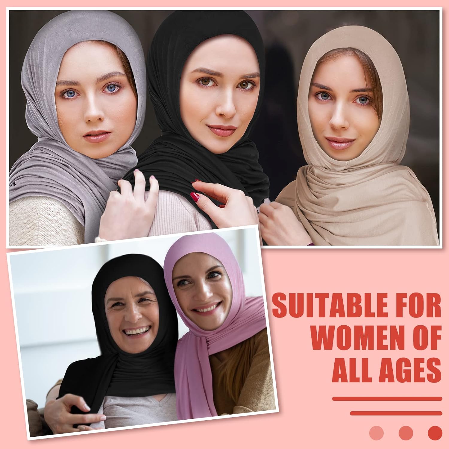 Vabean 4 Pcs Instant Hijab for Women Jersey Hijabs Pinless Ramadan Islamic Muslim Head Wraps Premium Head Scarf Shawl turban - Image 9