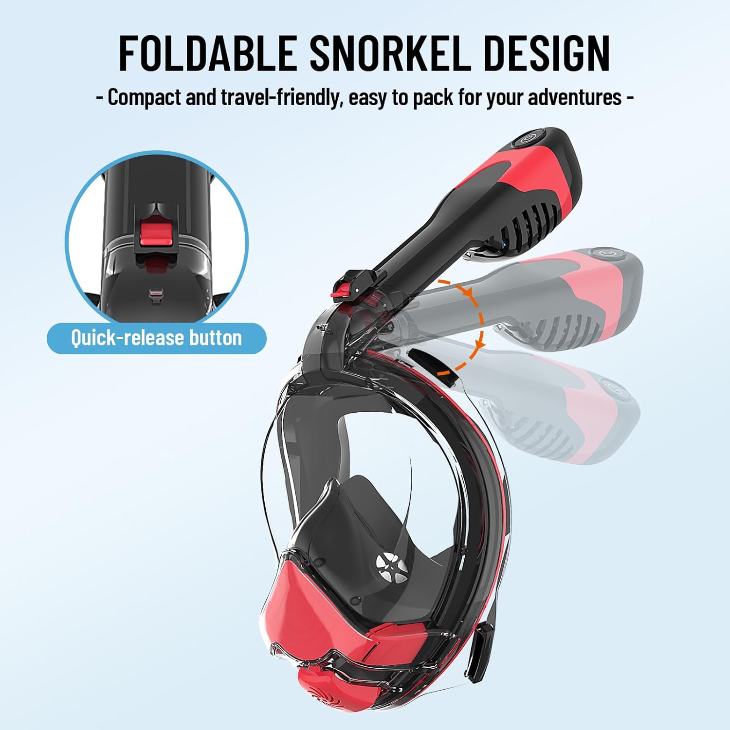 Electric Full Face Snorkel Mask Adult, Snorkeling Gear for Adults with 180 Panoramic View and Latest Dry Top System, Patented Airflow System with Fan Assistance - Image 8
