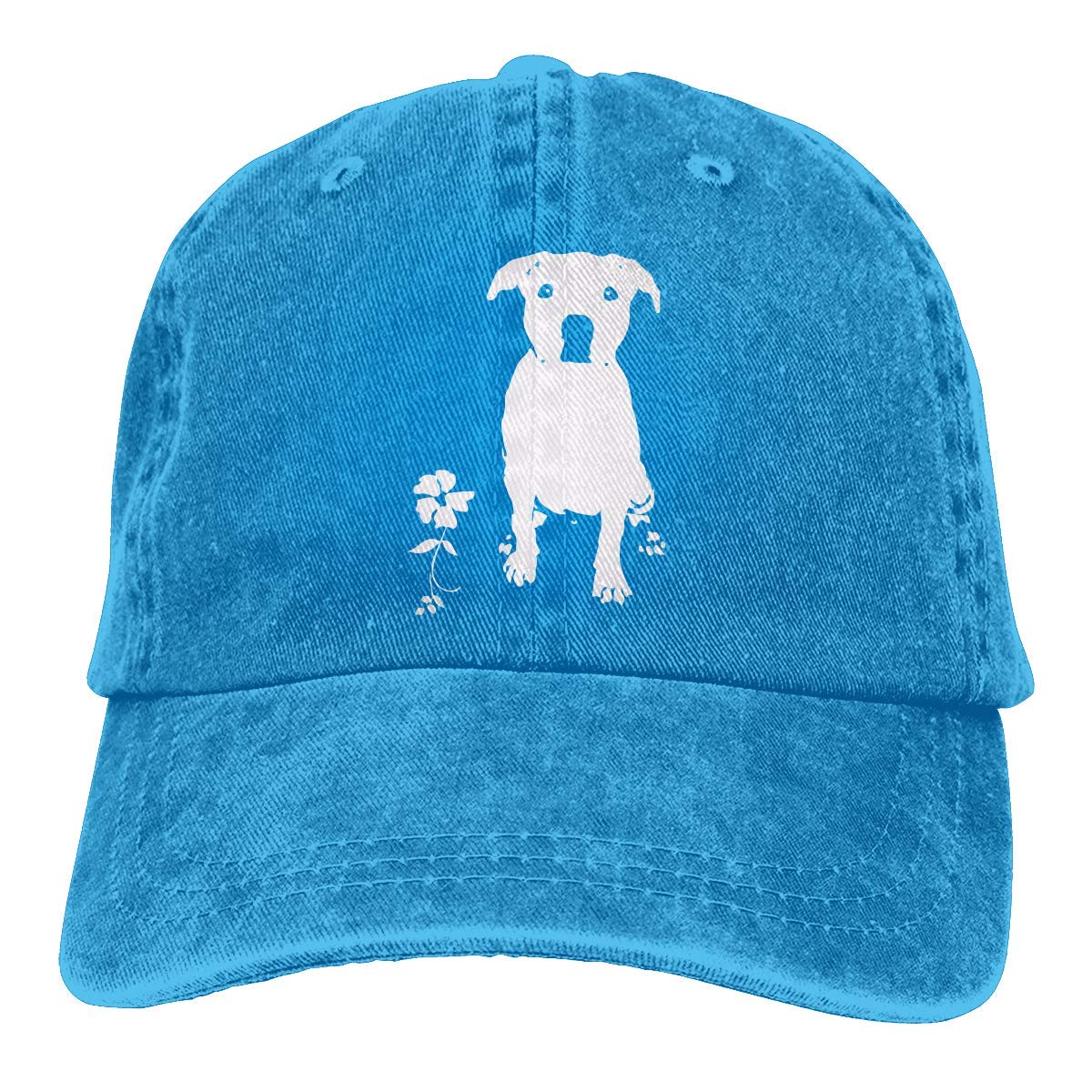 Baseball Hat for Unisex, Pitbull Dog Silhouette-1 Snapback Cotton