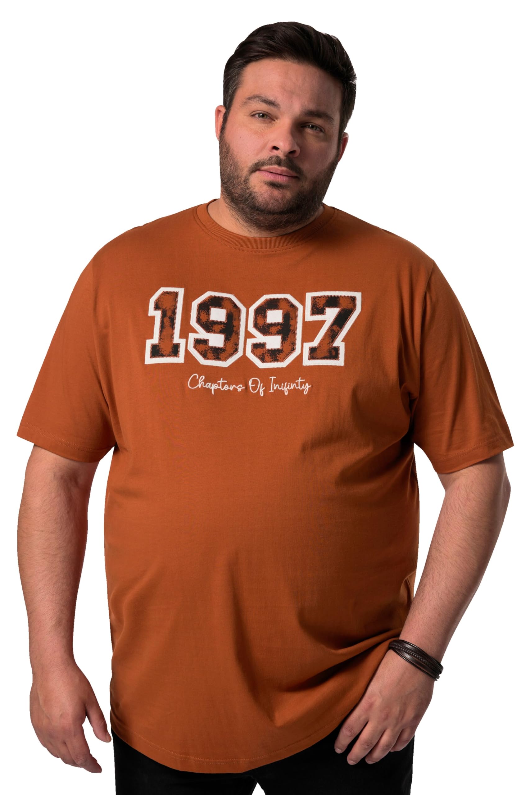 Men Plus Herren große Größen Übergrößen Menswear L-8XL T-Shirt, Halbarm, Brustprint 832094