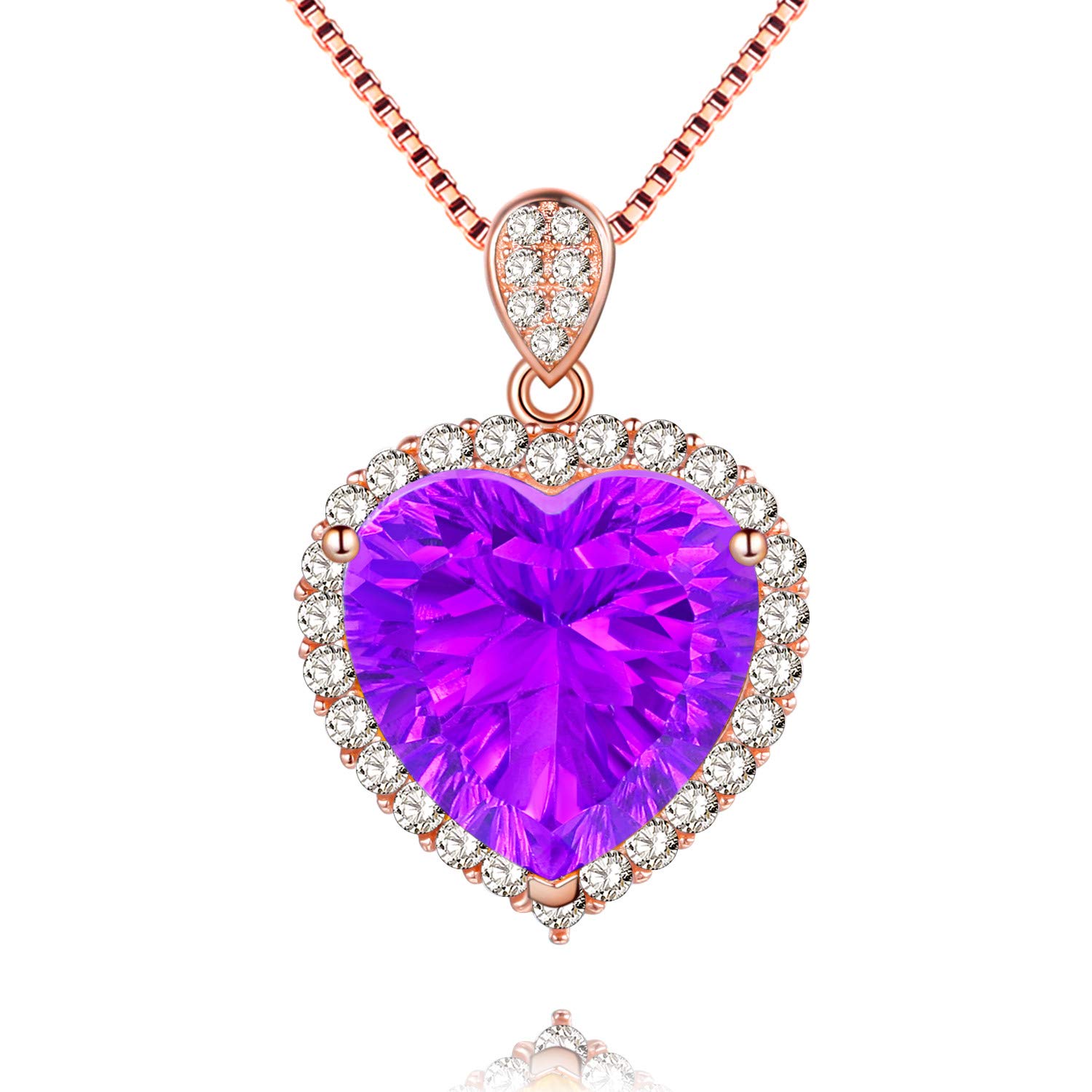Uloveido Rose Gold Plated 925 Sterling Silver Peridot 0.75CT Heart