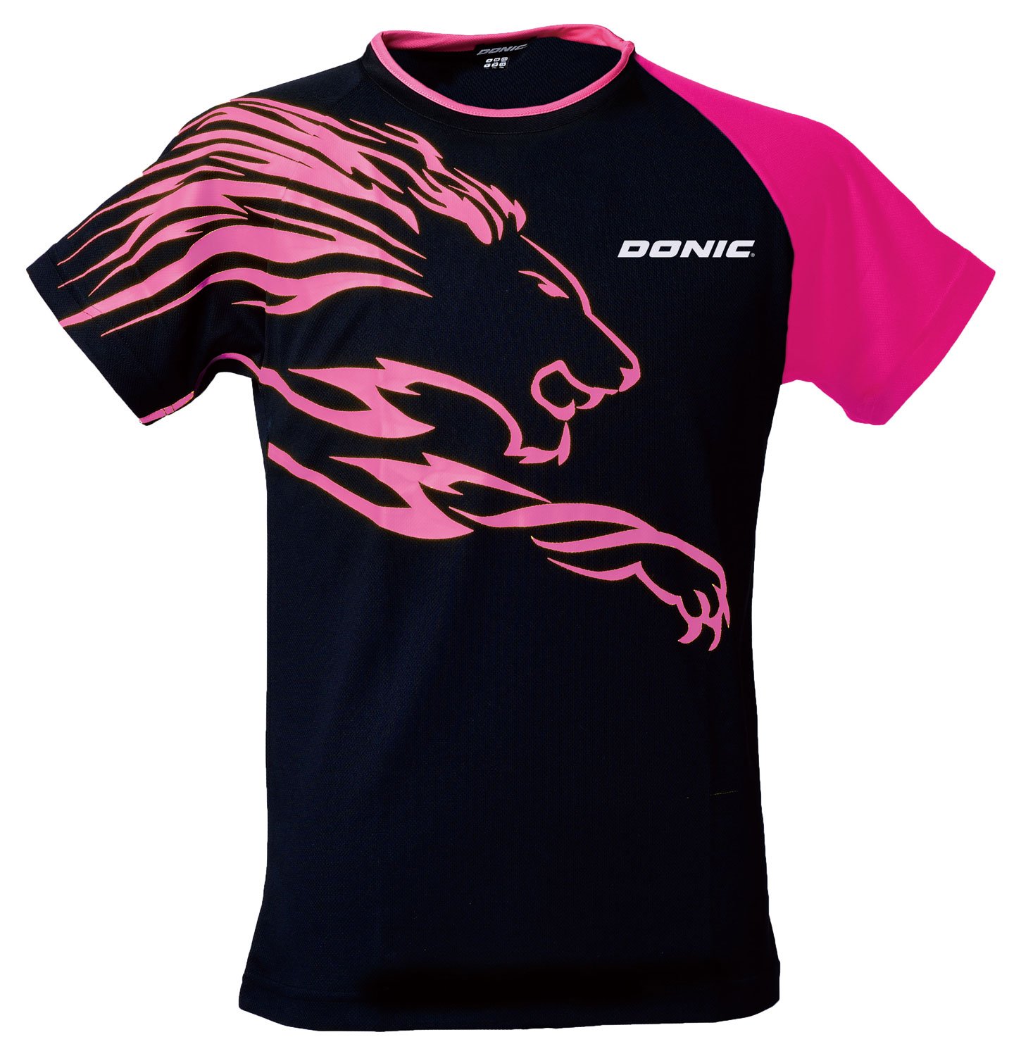 【希少品】ＤＯＮＩＣ／ドニック★シャツ ライオン★ブラック×ターコイズ★Ｌサイズ DONIC-JAPAN] DONIC シャツ ライオン