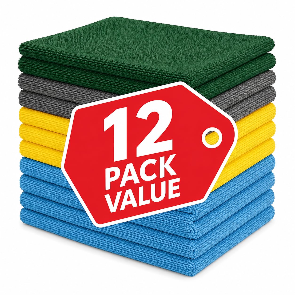 Simply Microfibre Buffing Cloths, Pack Of 12
