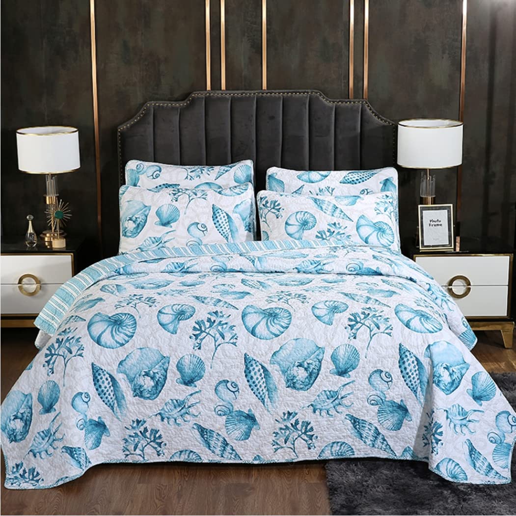 Sjdopulse Floral Bedspread King Size Color Cotton Warm Cozy Reversible Bedspread Quilts Coverlets 230X250cm With 2 Pillowcases For Bedroom Decor Reversible Coverlet Embossed Quilt