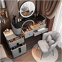 Vista 9 de Dressing Table Makeup Table Dresser Bedroom Modern Minimalist Makeup Table Storage Cabinet Large Combination Cabinet with Makeup Chair Dresser White