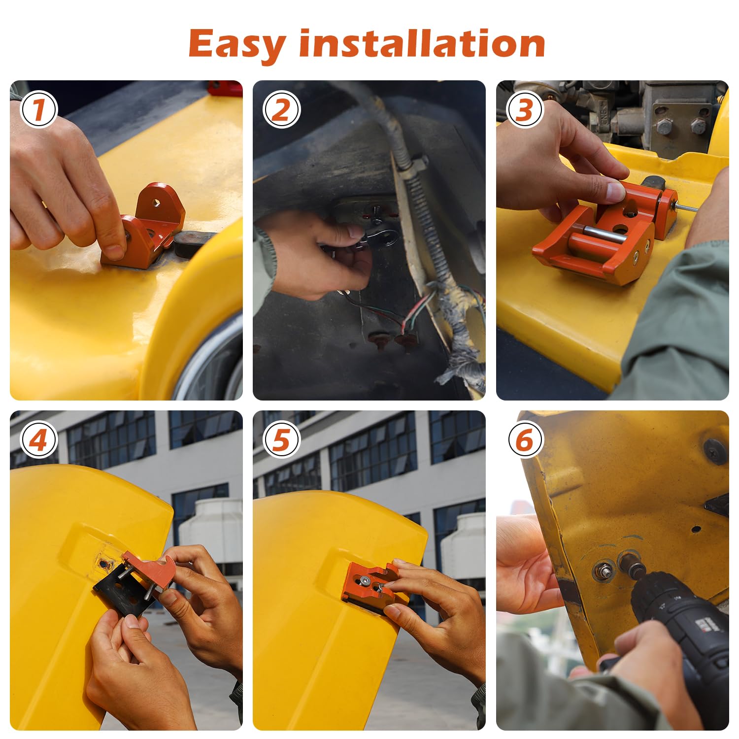 RT-TCZ for Wrangler TJ Hood Latches Catch Kit Compatible with Jeep Wrangler TJ 1997-2006 Orange Exterior Accessories 2pcs (3-Holes)