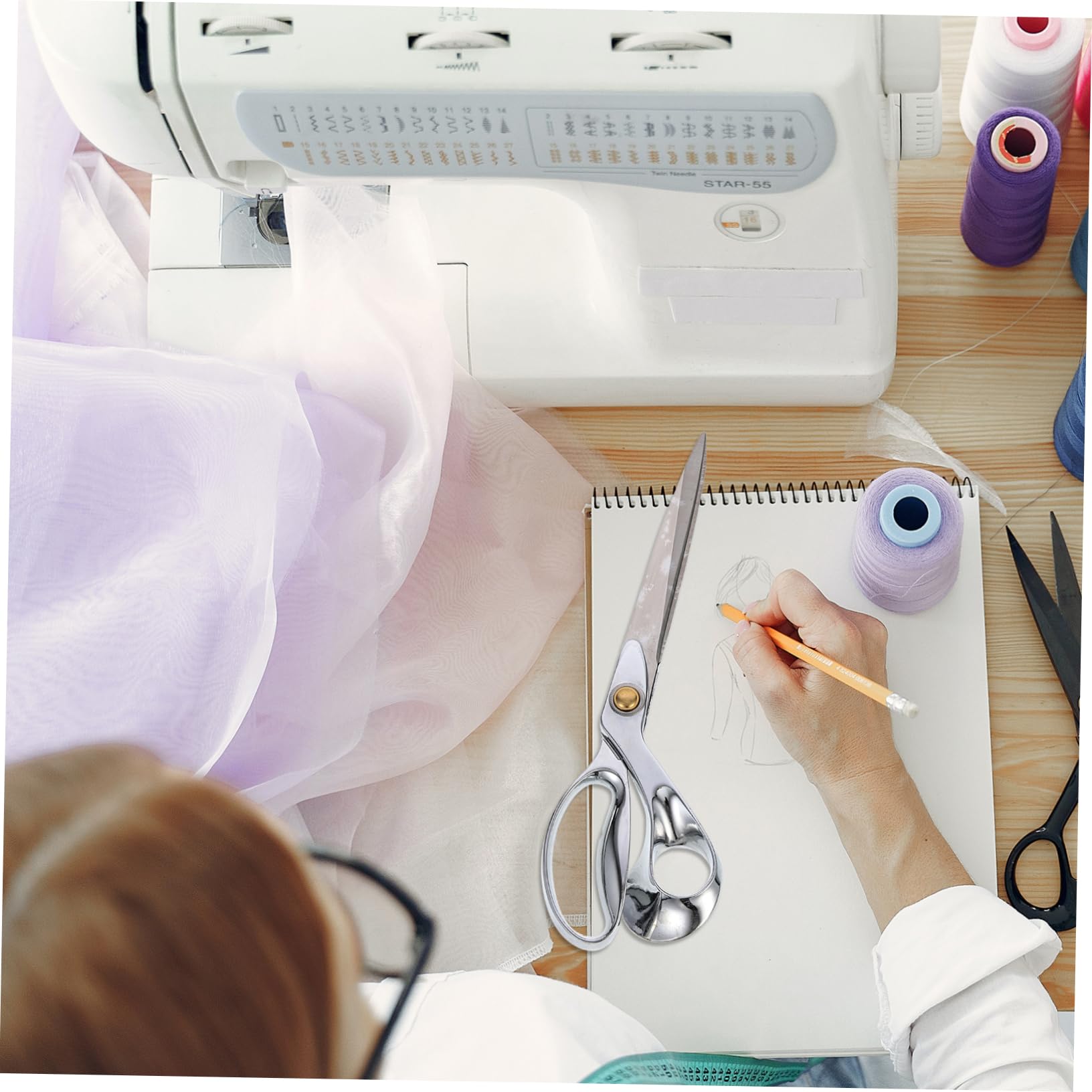 Ciseaux de Couture en Acier Inoxydable pour Tissu et Jeans