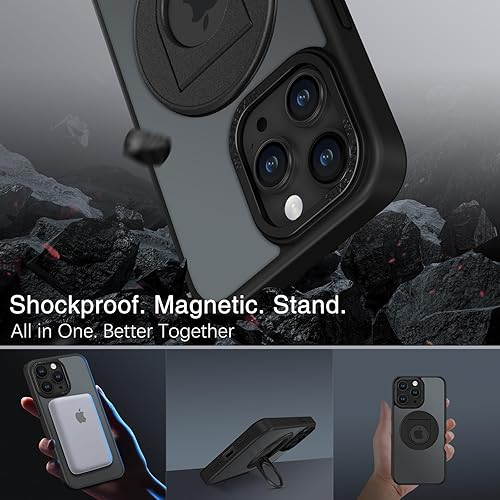 Miniatura 8 de BENTOBEN Funda magnética para iPhone 14 Pro Max, funda invisible para iPhone 14 Pro Max con soporte Magsafe con soporte de anillo Magsafe, delgada,