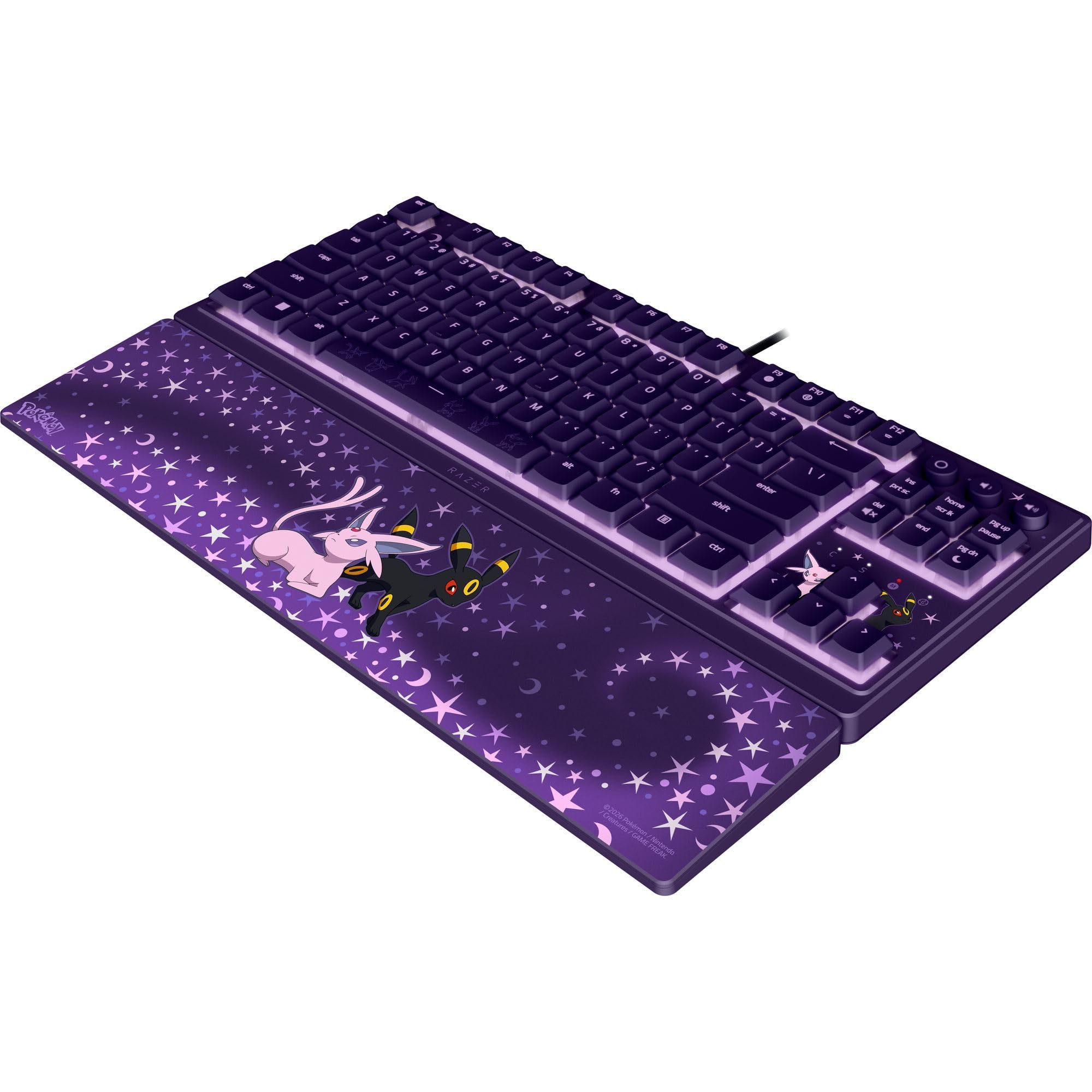 Razer Ornata V3 Tenkeyless Édition Pokémon Espeon & Umbreon - Clavier Gaming Compact et Plat - Rétroéclairage Chroma - Touches multimédia dédiées - Clavier QWERTY US | Commutateurs à Membrane