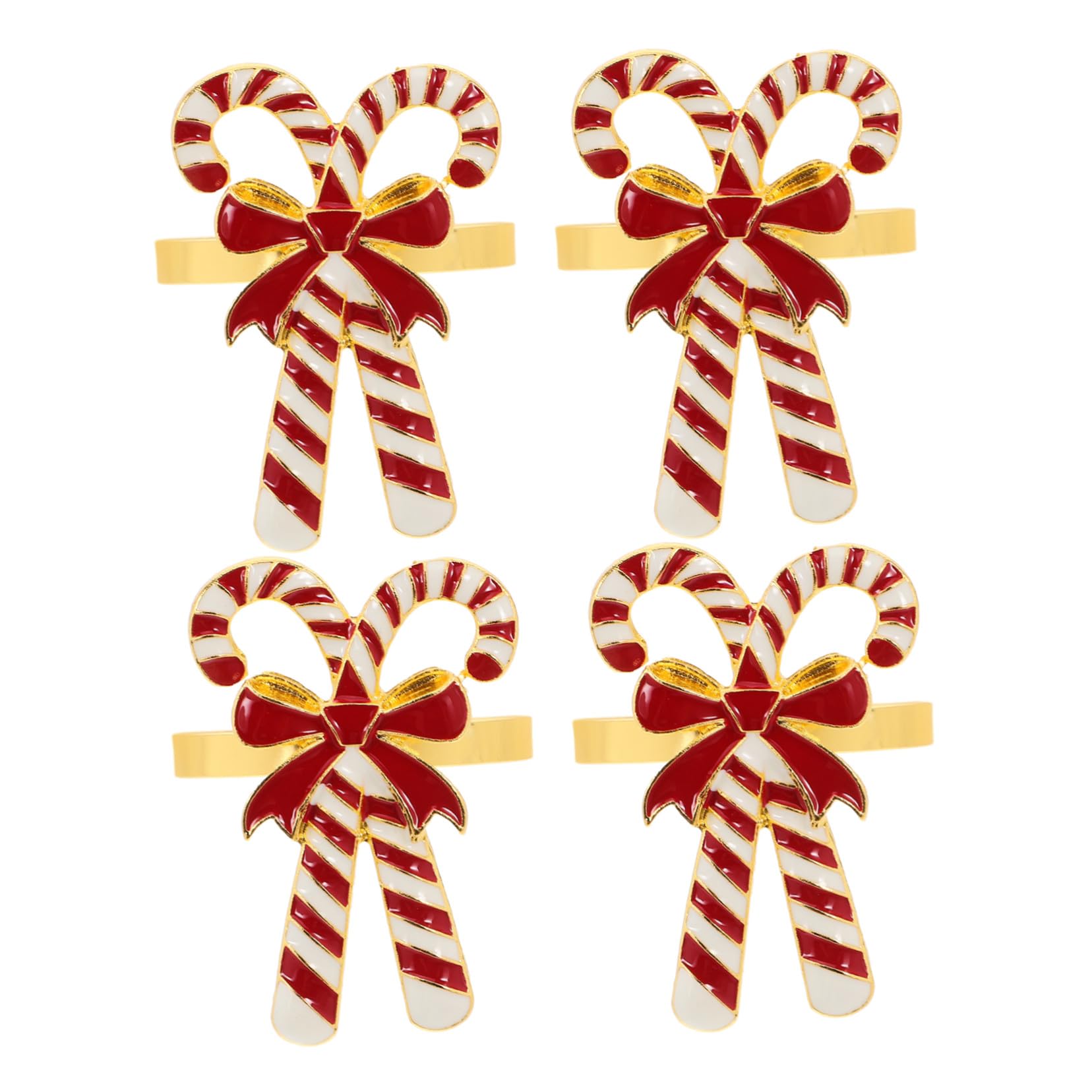 4 Pezzi Portatovaglioli Natalizi in con Design Decorativi per Tovaglioli Accessori Tavola per Feste Natale e Riunioni Facili da e Usare